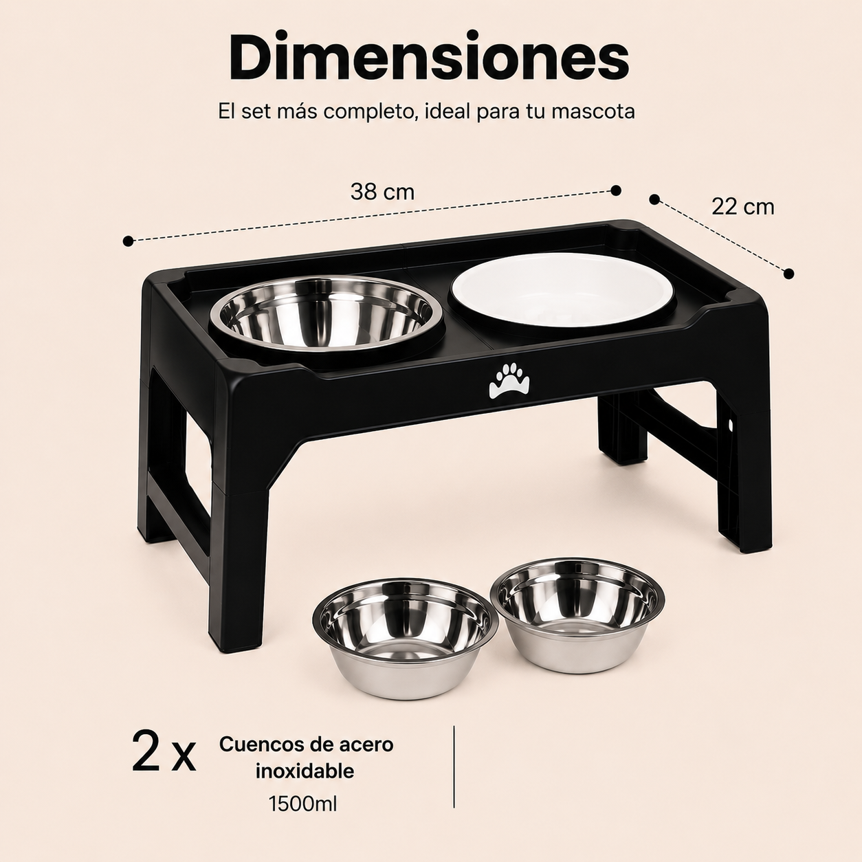 Cuenco de comida elevado