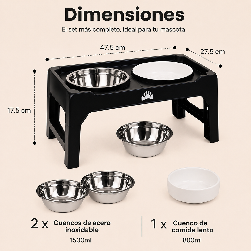 Cuenco de comida elevado