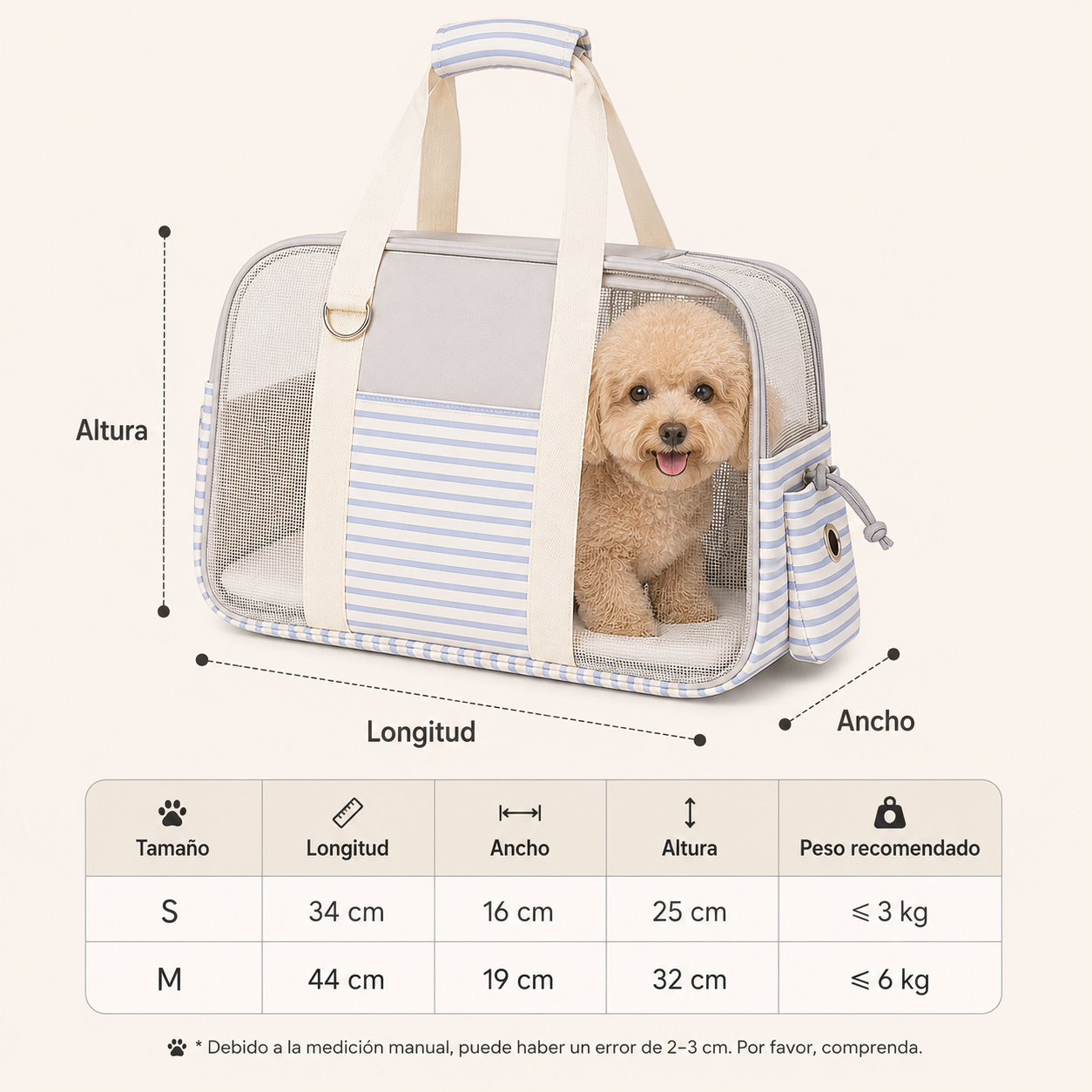 Bolsa de paseo para mascotas